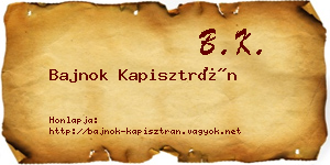 Bajnok Kapisztrán névjegykártya